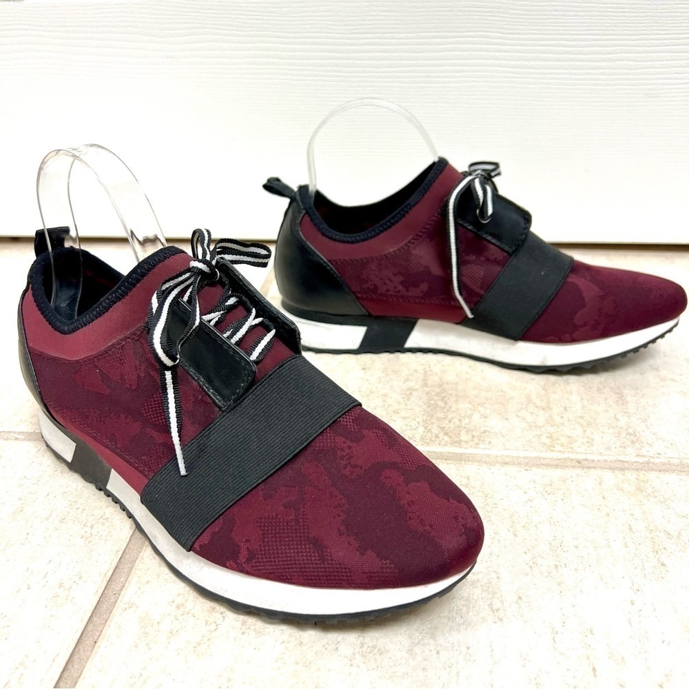 Steve Madden Burgandy Black Lace-up Shoes  ATTACK Geometric women’s Size 10M